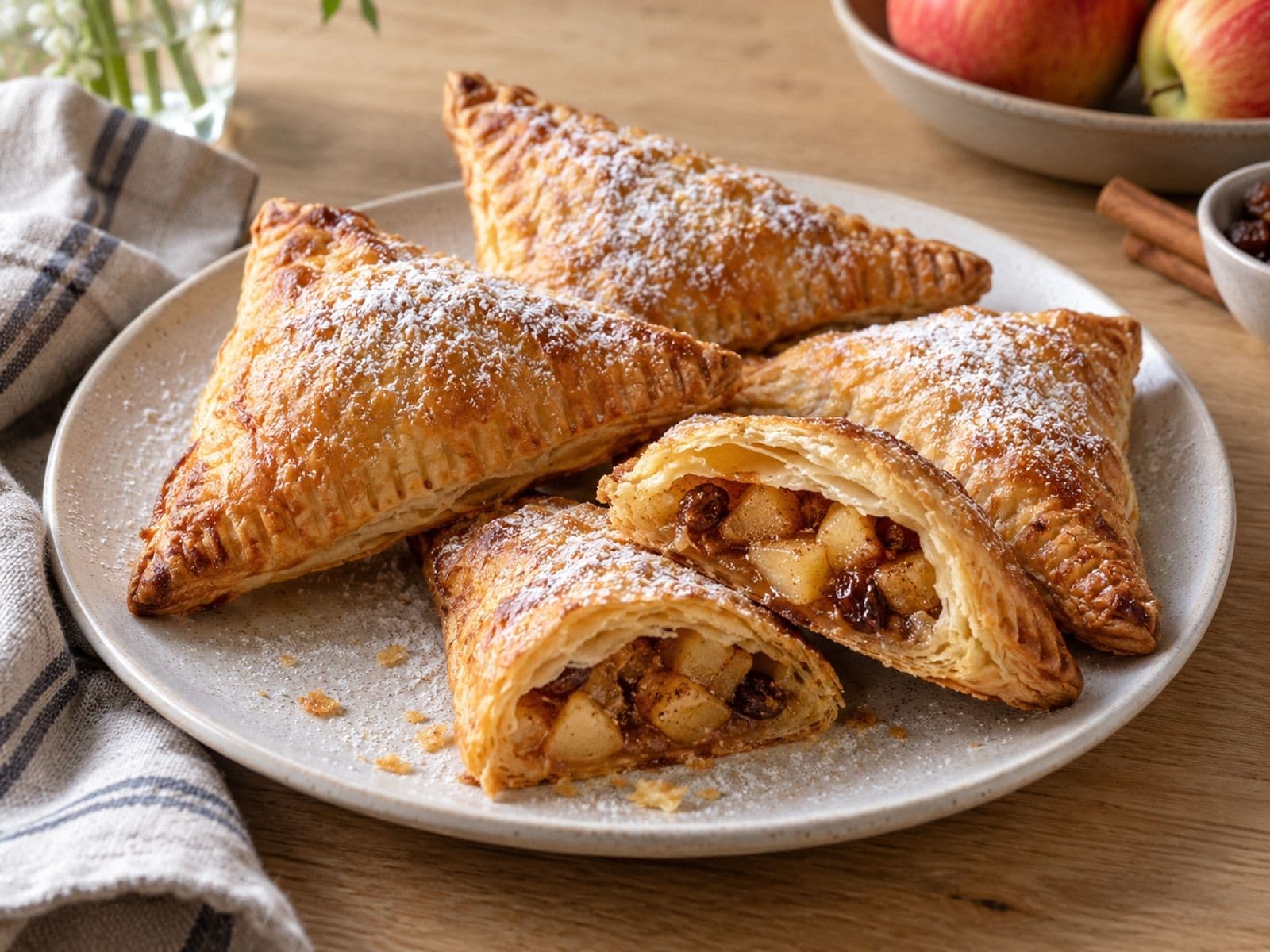 Appelflapjes van bladerdeeg