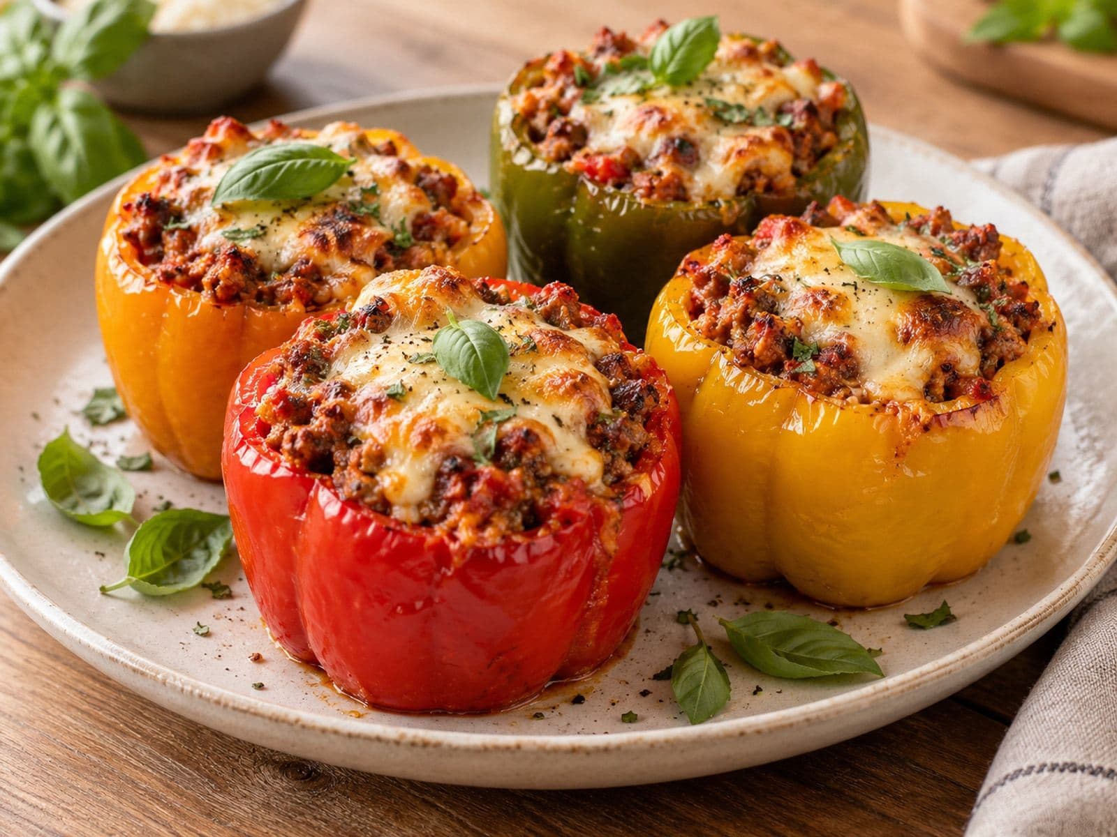 Gevulde paprika’s met gehakt