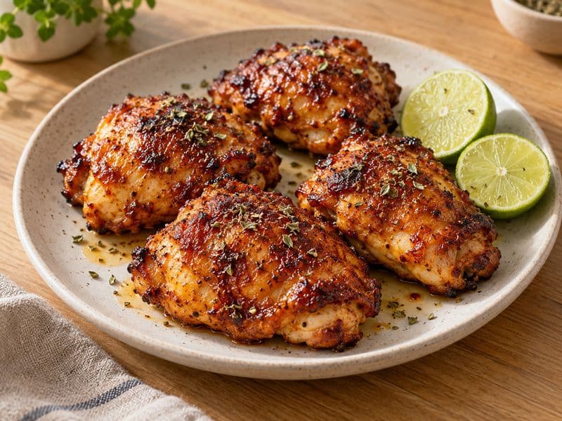 Krokante kippendijen met gerookte paprika